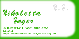 nikoletta hager business card